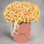 75 кремовых кустовых роз в коробке